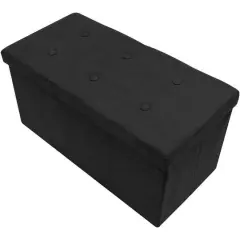 Sorbus 30" Faux Suede Storage Bench Black