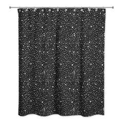 Black & White Snow Dot Pattern Shower Curtain