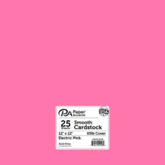 PA Paper&trade; Accents 12" x 12" 65lb. Smooth Cardstock, 25 Sheets Electric Pink
