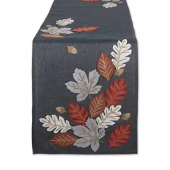 DII&reg; 108" Autumn Leaves Embroidered Table Runner