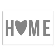 Home Heart Gray Canvas Wall Art