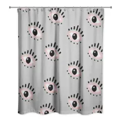 Eyeball Pattern Shower Curtain Gray