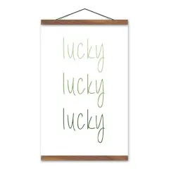 Simple Lucky Ombre Hanging Canvas 12" x 18" Teak Hanging Canvas