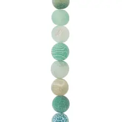 Green Agate Crackle Matte Round Beads, 10mm by Bead Landing&trade;