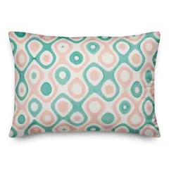 Circles Indoor/Outdoor Lumbar Pillow Pink/Teal