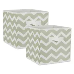 DII&reg; 11" Nonwoven Polyester Chevron Storage Cubes, 2ct. Mint