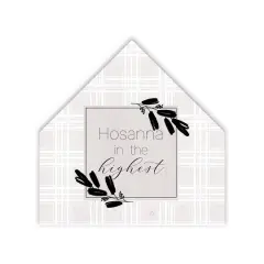 Hosanna Highest Gingham 12" x 12" House Shaped Canvas