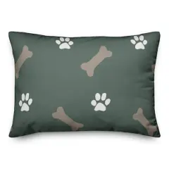 Bones & Paws Indoor/Outdoor Lumbar Throw Pillow Sage