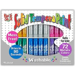 Kwik Stix&trade; 72 Metalix Colors Tempera Paint Sticks Classpack