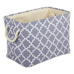 DII&reg; Medium Rectangle Polyester Lattice Bin Stonewash Blue