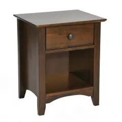 Hello Honey&reg; 22" Walnut Finish Shaker Wood Farmhouse Nightstand
