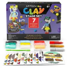 Arteza&reg; Kids Superheroes Small Stage Clay Kit, 77 pcs