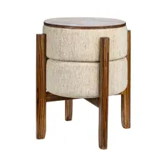 Hello Honey&reg; 22" Woven Cotton & Wool Blend Table to Stool with Oak Wood Legs