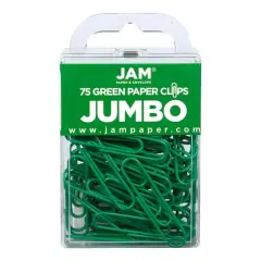 JAM Paper Jumbo Paper Clips Green