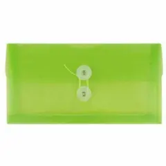 JAM Paper 5.25" x 10" Lime Green Plastic Booklet Envelopes, 24ct.