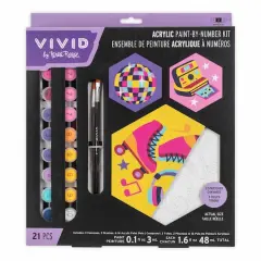 VIVID by Brea Reese&reg; Retro Square Acrylic Paint-by-Number Kit