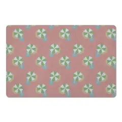 Umbrella Pattern Floor Mat Pink and Green