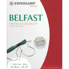 Zweigart&reg; Precut Belfast 32 Count Canvas, 19" x 27" Christmas Red
