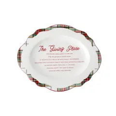 14.25" Green & Red Plaid Ceramic Giving Plate by Ashland&reg;