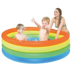 Pool Central&reg; 59" Blue and Yellow Ring Inflatable Swimming Pool for Children
