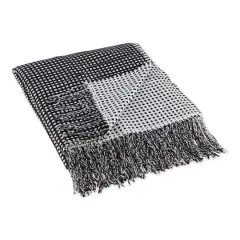 DII&reg; Black & White Waffle Knit Throw