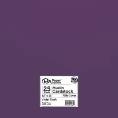 PA Paper&trade; Accents 12" x 12" 73lb. Textured Muslin Cardstock, 25 sheets Violet Dusk