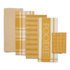 DII&reg; Foodie Dish Towel & Dishcloth Set Honey Gold