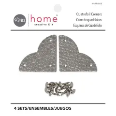 Dritz Home Nickel Textured Quatrefoil Corners