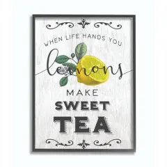 Stupell Industries When Life Hands You Lemons Make Sweet Tea Wall Art in Black Frame