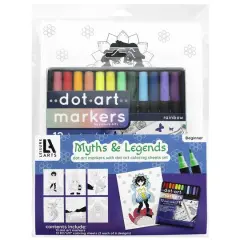 Leisure Arts&reg; Dot Art Markers Myth and Legend Coloring Sheets Set