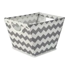 DII&reg; Small Gray Chevron Trapezoid Fabric Bin