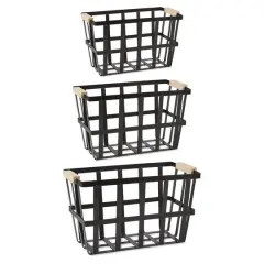 DII&reg; Black Metal Urban Modern Basket Set