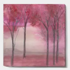 Designart - Shabby Pink Under the Trees - Shabby Chic Premium Canvas Wall Art