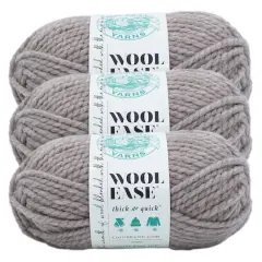 3 Pack Lion Brand&reg; Wool-Ease&reg; Thick & Quick&reg; Prints & Stripes Yarn Driftwood