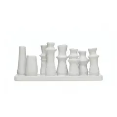 Hello Honey&reg; 11" White Organic Shaped 8-Section Stoneware Vase