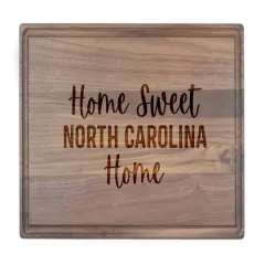 Home Sweet State Home 17" x 11" Walnut Cutting Board North Carolina