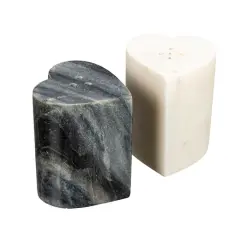 Hello Honey&reg; Heart-Shaped Marble Salt & Pepper Shakers Set
