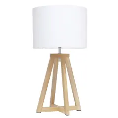 Simple Designs 19" Interlocked Triangular Table Lamp with White Shade Natural and White