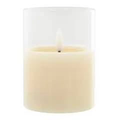 4" LED Glass Wax Flickering Candle by Ashland&reg; Ivory