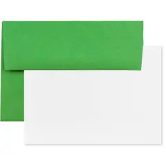 JAM Paper A6 Brite Hue Blank Greeting Cards & Envelopes, 25ct. Green