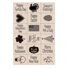 Hero Arts&reg; Ink 'n' Stamp Woodblock A Year of Holidays Stamps