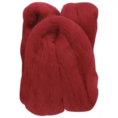 Clover Natural Wool Roving Fibers Red