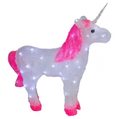 23" Lighted Commercial Grade Acrylic Unicorn Christmas Display Decoration