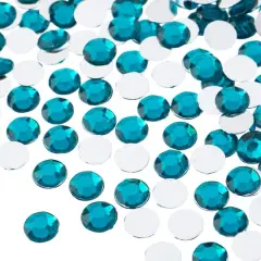 John Bead 8mm Acrylic Round Flat Back Rhinestones, 1,000ct. Turquoise