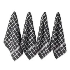 DII&reg; Solid Windowpane Terry Dishtowels, 4ct. Mineral Gray