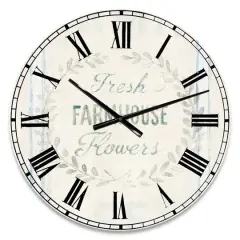 Designart 'Farmhouse Florals Viii Farmhouse Wall Clock