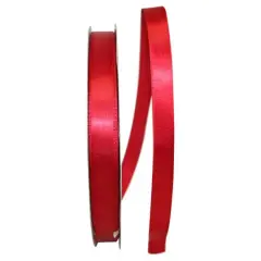 JAM Paper 5/8" x 100yd. Satin Single Face Ribbon Red