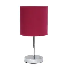 Creekwood Home Nauru 12" Brushed Nickel Petite Metal Stick Table Lamp Wine