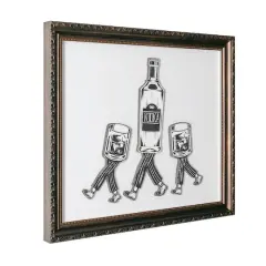 American Art Decor Leggy Beverage Printed Glass Framed Wall Decor