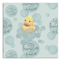 Turn Your Troubles Into Bubbles With Ducky Canvas Wall Art Green